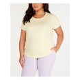 thumbnail image 1 of BAR III T-Shirt à Manches Courtes Col Rond Jaune pour Femmes Plus 2X, 1 of 3