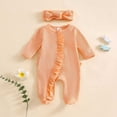 thumbnail image 2 of Baby Bodysuit For Boys And Girls Long Sleeve Footed Romper with Snap Closure In Solid Colors For Fall And Winter Infant Wear, 2 of 6