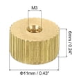 thumbnail image 2 of Tuercas de pulgar estriadas Uxcell, paquete de 3 M3 x D11mm x H6mm, tuerca de latón con cabeza plana para agujero ciego para piezas de impresora 3D, 2 of 5