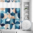thumbnail image 2 of No Hook Shower Curtain, Turquoise Geometric, Shower Curtains for Bathroom with See Through Top Window, Modern Abstract European Art Waterproof & Washable Bath Curtain Extra Long 72"x84", 2 of 9