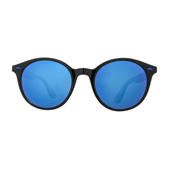 Root Jazz Blue Tips Black PC Blue Mirror Lens Bamboo Temples Sunglasses