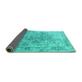 thumbnail image 2 of Ahgly Company Indoor Square Oriental Turquoise Blue Industrial Area Rugs, 3' Square, 2 of 4