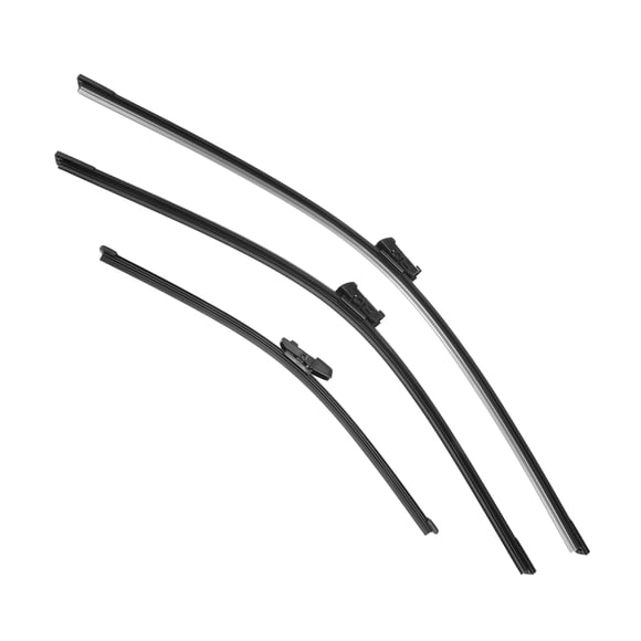 Unique Bargains 3 Pcs 25' 22' 15' Front Rear Windshield Wiper Blade Set Fit for Volkswagen Tiguan with Top-Lock Black