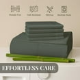 thumbnail image 3 of Sacred Thread Rayon Derived from Bamboo Sheets Queen Size, 18'' Deep Pocket Cooling Sheets for Hot Sleepers, 6 PC Cooling Sheets (Queen Size) (Forrest Green), 3 of 9