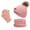 Pink, variant on CHGBMOK Winter Gloves Kids Winter Beanie Hat Warm Knit Thick Ski Cap With PomPom And Scarf Gloves Set For Girls Boys on Clearance
