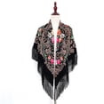 thumbnail image 4 of Wovix Oversized Women's Traditional Retro Scarf Wrap Tassel Fringes Floral Poncho Shawl Printing Shawl Novelties Trendy Unique Design Selection, 4 of 4