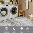 thumbnail image 6 of Garvee 5x7 Washable Vintage Rug Floral Print Rug Washable Floor Cover Soft Foldable Accent Rugs, Beige Gray, 6 of 8