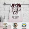 thumbnail image 4 of Christmas Reindeer Pink Hand Towels 2 PCS, Xmas Winter Snowflakes Kitchen Towel Ultra Soft and Highly Absorbent,Decorative Fingertip Face Towel for Bathroom Hotel, 28.3"x14.4", 4 of 5