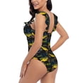 thumbnail image 4 of Disketp Monster Truck1 PrintWomen's Ruffled One Piece Swimsuit V Neck-Medium, 4 of 8