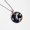 thumbnail image 4 of Ghost Elegant Glass Circular Pendant Necklace - Women's Jewelry, 4 of 5