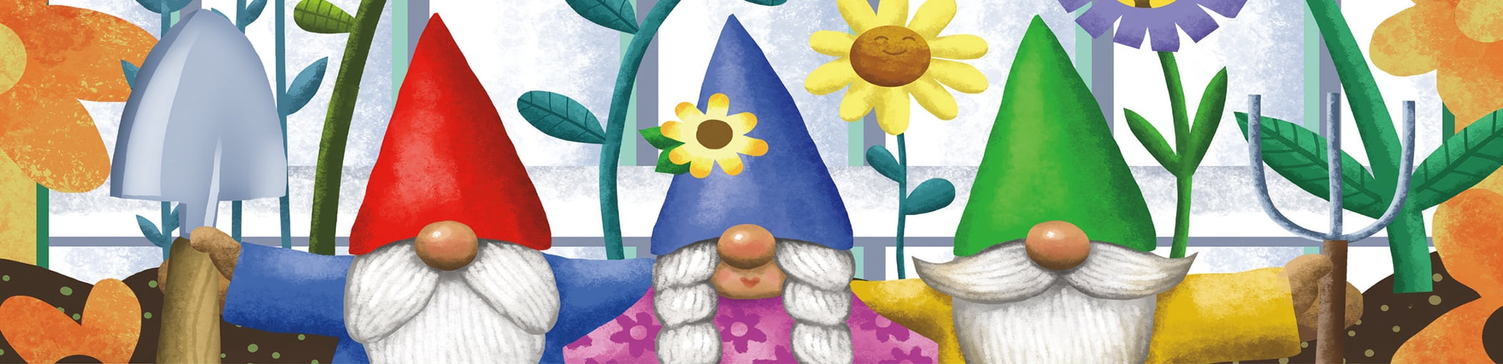 Ceaco - Gnome Sweet Gnome - Backyard Trio - 300 Piece Interlocking Jigsaw Puzzle