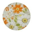 thumbnail image 4 of HAOXIT Watercolor Daisy Tablecloth, Rustic Retro Farmhouse Style Orange White Daisy Flower Blossom Table Cover for Kitchen Dining Picnic Party  46-50, 4 of 8