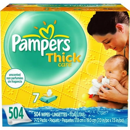 Pampers ThickCare Unscented Wipes Refill - 7x Box - 504 Count