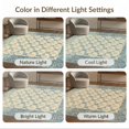 thumbnail image 7 of ODIKA 3'x5' Ultra-Soft Throw Mat, Beige Vintage Damask Lattice Distressed Botanical Bathroom Scroll None Washable, Bare feet friendly, Easy Care Indoor rug for Bedside, Vanity, 7 of 7