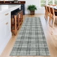 thumbnail image 2 of Garvee Washable Rug 2.5'x12' Modern Plaid Runner Rug, Non Slip Stain Resistant Rug Geometric Carpet for Hallway Bedroom Home Office, Green, 2 of 8