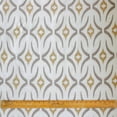 thumbnail image 5 of Fabric Mart Direct Off White Sheer Fabric By The Yard, 54 inches / 137 cm width, 5 Continuous Yards White Sheer Fabric, Geometric Mustard Embroidery, Upholstery Drapery Curtain Wholesale Fabric, 5 of 8
