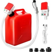Automatic Fuel Transfer Pump with Auto-Stop, 51'' Extra Long Hose, 3.2 Gallon per Min, Battery or USB Powered, 4 Can Adapters, Fast and Safe Portable Gas Can Pump for Oil, Diesel,Gasoline.
