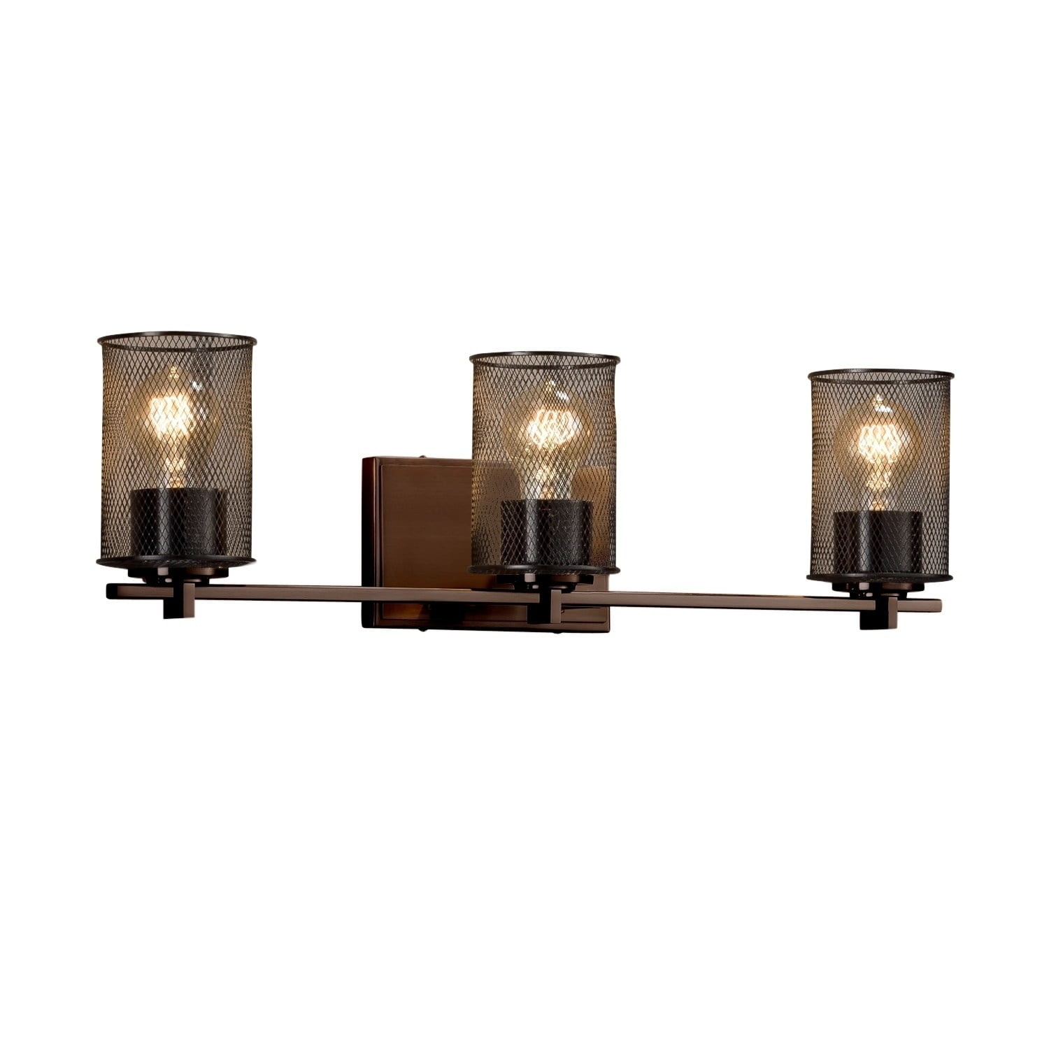Justice Design Group Msh-8443-10 Wire Mesh 3 Light 24" Wide Bathroom Vanity  Light - Black - Walmart.com