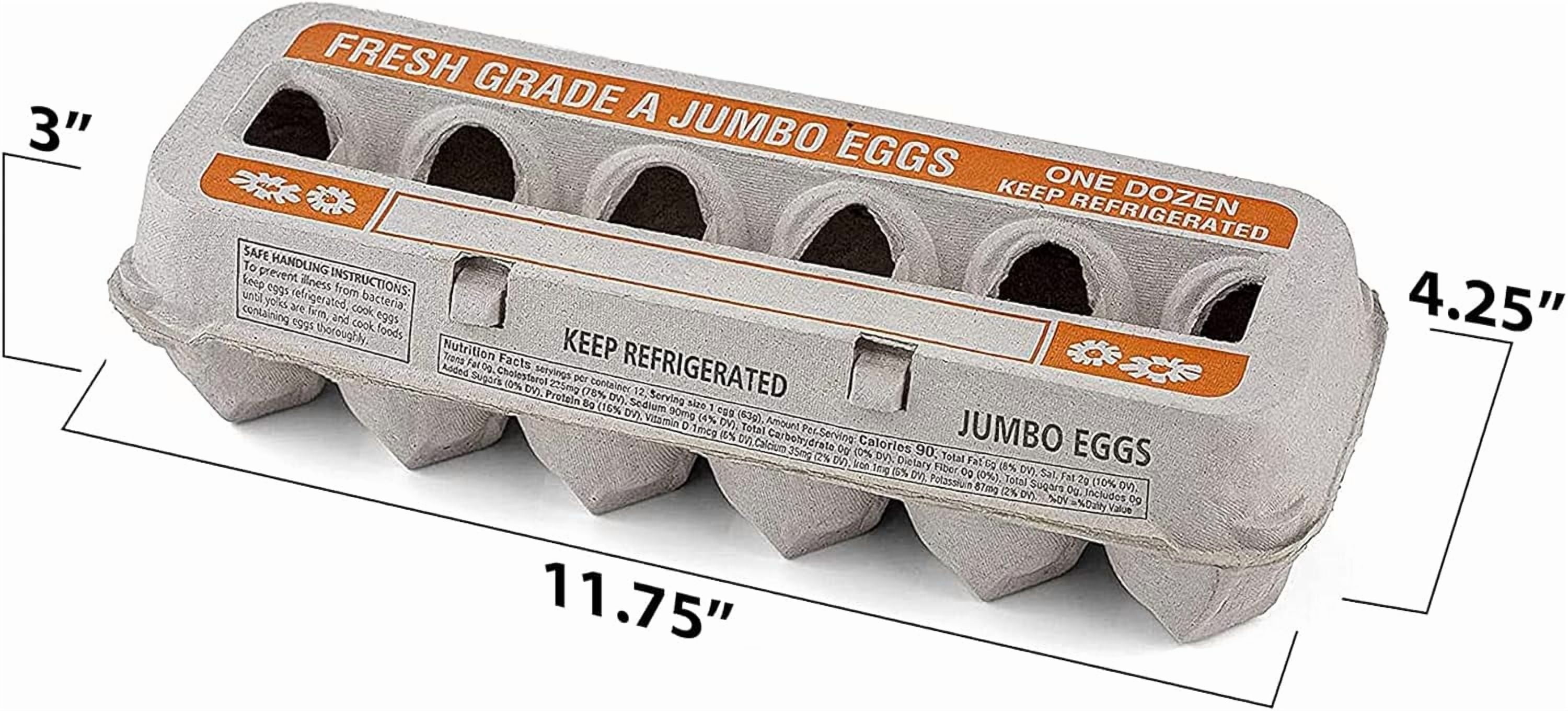 MT Products Printed Beige Egg Cartons - Can Hold 12 Jumbo Eggs - Pack of 200