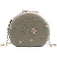 thumbnail image 1 of Bolso bandolera redondo con bordado de flores para mujer, bolso de hombro con cadena, 1 of 5