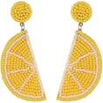 thumbnail image 4 of Cute Orange Strawberry Beaded Fruit Earrings Fashion Handmade Beads Drop Dangle Earrings Bohemia Statement Fruit Summer Beach Vacation Jewelry for Women, 4 of 4