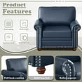 thumbnail image 5 of 5-Seat Modular Sectional Sofa with Storage Boxes, Faux Leather Mid Century Modern Couches, Comfy Cloud Couch with Nails Decoration and Wood Legs for Living Room, Navy Blue, 5 of 8