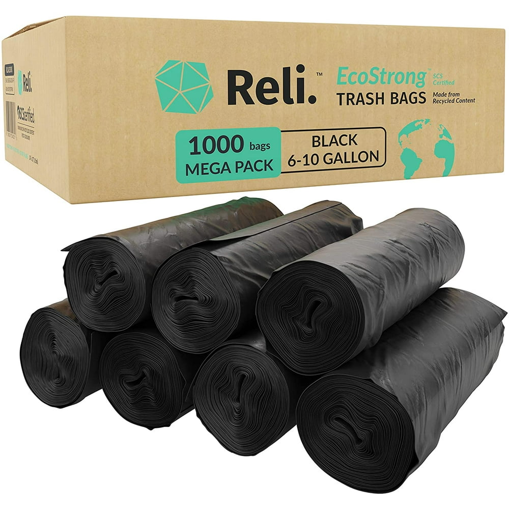 Reli. EcoStrong 610 Gallon Trash Bags (1000 Count Bulk) EcoFriendly