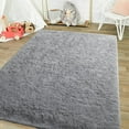 thumbnail image 3 of Lochas Soft Fluffy Rugs Shaggy Plush Area Rug for Bedroom Living Room Home Decor Floor Carpet, 3'x5',Gray, 3 of 6