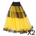 thumbnail image 1 of 2x Falda De Baile De Salón Clásico Ropa De Baile Español Con Grande Faldas De Baile Amarillas, 1 of 8
