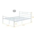 thumbnail image 6 of Yoneston Metal Queen Platform Bed Frame with Modern Bowknot Headboard & Footboard Bedroom Furniture for Adults, White, 6 of 7