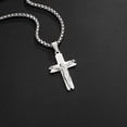 thumbnail image 5 of Cross Jesus Crucifixion Necklace For Men Women 14K Yellow Gold Byzanine Chain Crucifix Pendant, 5 of 7