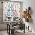 thumbnail image 5 of Easter Bunny Kitchen Curtains 63 Inch Length, Spring Watercolor Polka Dot Flower Plaid Tiers Curtains for Living Room Berdoom Bathroom, Light Filtering Drapes Window Treatment 2 Panels 42"Wx63"L, 5 of 8
