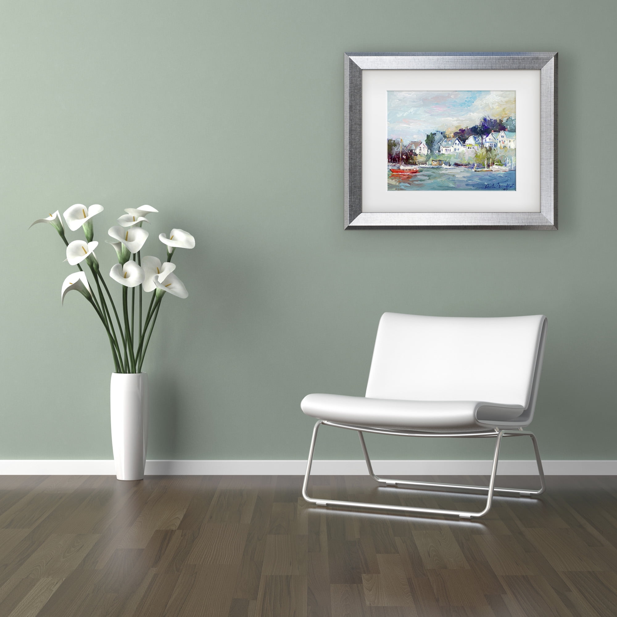 Richard Wallich 'Dock' Matted Framed Art
