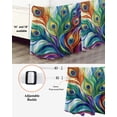 thumbnail image 3 of Abstract Peacock Feathers Bed Skirt California King Size 16" Drop Colorful Oil Painting Art Ruffled Wrap Around Bed Skirts Adjustable Elastic Bedskirt Dust Ruffle for California King Size Bed, 3 of 7