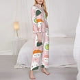 thumbnail image 4 of Kll Cute Sushi Print Women'S Long Sleeve Pajamas With Pants Sleepwear Loungewear 2 Set-Medium, 4 of 9