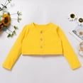 thumbnail image 5 of IWEMEK Girls Suit Leisure Cute Dress Yellow Crop Jacket Floral Swing Dresses Comfort Crew Neck Sundress Sunflower Outfit, 5 of 8