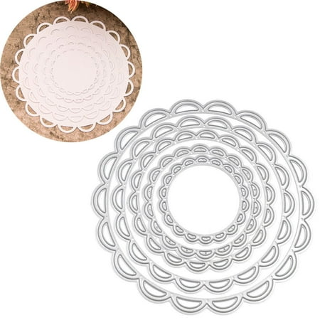 - 5 Pcs Flower Circles Set Cutting Dies Stencils DIY Scrapbooking Decorative Craft