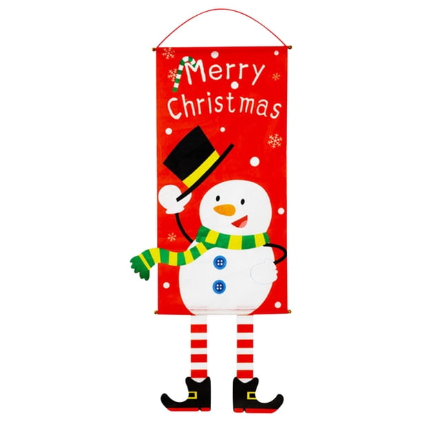 115x40cm Feliz Navidad decoración para el hogar Noel 2020 Navidad guirnalda adornos Navidad Feliz Año Nuevo decoración puerta delantera Banner Kits de decoración para fiestas muñeco de nieve Advancent HA001182-05
