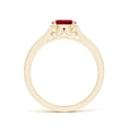 thumbnail image 2 of ANGARA Natural East-West Oval Ruby Solitaire Ring with Diamonds in 14K Yellow Gold for Women (Size-6x4mm) | July Birthstone Jewelry for Her, 2 of 9