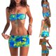 thumbnail image 1 of SAYOO Traje de bikini de tres piezas para mujer, tops de natación, tanga + falda cruzada SAYOO Sexy, 1 of 8