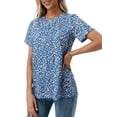 thumbnail image 3 of UVN Blouses for Women Summer Pleated Shirts Dressy Casual Short Sleeve Tunic Tops, 3 of 5