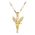 thumbnail image 1 of Visland Collier Femme Pendentif Fleur Fée Décor Strass Chaîne Réglable Style Girly Collier en Alliage pour Usage Quotidien et Cadeaux, 1 of 7