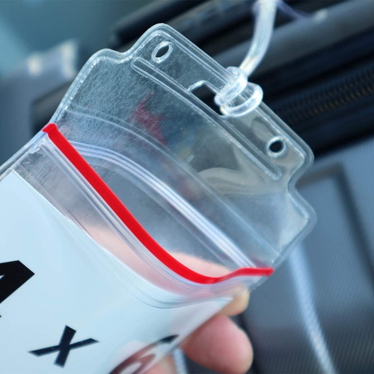 2 Pack - Extra Large Luggage Tags - Clear 4x6 Heavy Duty Cruise Ship I'd Tag / Golf Bag Travel Document Holder w 9" Plastic Loop - Waterproof Immunization Card Zip Pouch for Backpack by Specialist ID