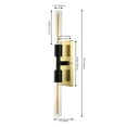thumbnail image 3 of SAFAVIEH Nyx 2-Light LED Brass Gold Iron Wall Sconce with Clear Glass Shade, 3 of 8