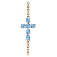 thumbnail image 2 of Galaxy Gold 14k Rose Gold Cross Design 8.00-8.50 inch Bracelet with 1.7 Carat Natural Blue Topaz, 2 of 3