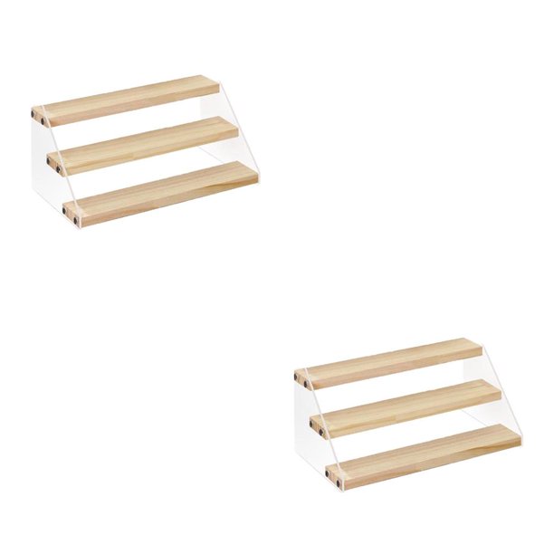 Vogacara Estante de soporte vertical de acrílico para estante de exhibición de juguetes de figuras 2piezas 7.9 pulgadas de ancho 3 capas