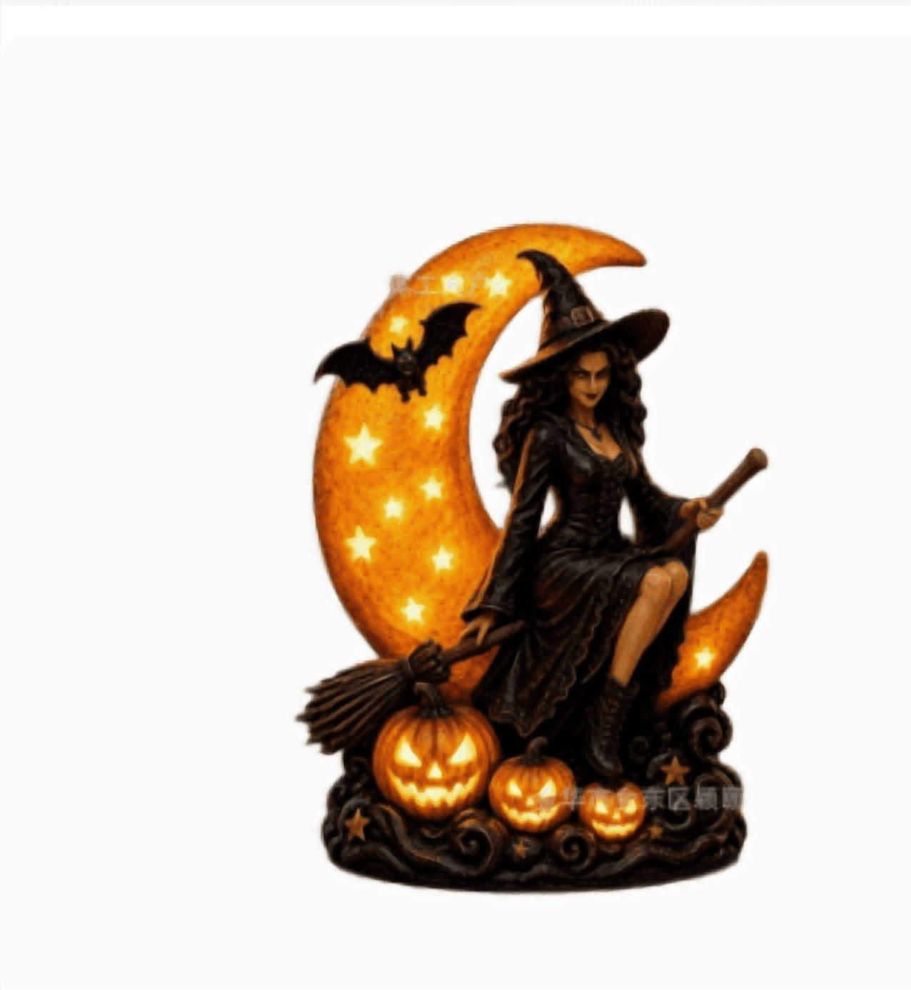 Halloween Witch Cauldron Garden Light, Outdoor Witch Light with Solar LED Projection and Garden Stake, Halloween Decor for Lawn Porch Patio Party Display