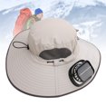 thumbnail image 3 of Fan Hat Adjustable UPF50 Wide Brim Sun Bucket Hat Nylon with 2 Solar Fan for Men, 3 of 7