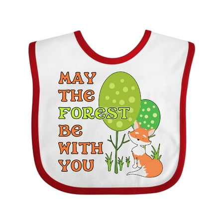 

Inktastic May the Forest Be with You- Cute Fox Gift Baby Boy or Baby Girl Bib
