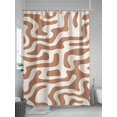 thumbnail image 5 of Abstract Lines Shower Curtain, Brown Water Ripple Modern Art Simple Style Waterproof Shower Curtain Set with 12 Hooks Lightweight Washable Fabric Shower Curtains for Bathroom 36x72 Inches, 5 of 6